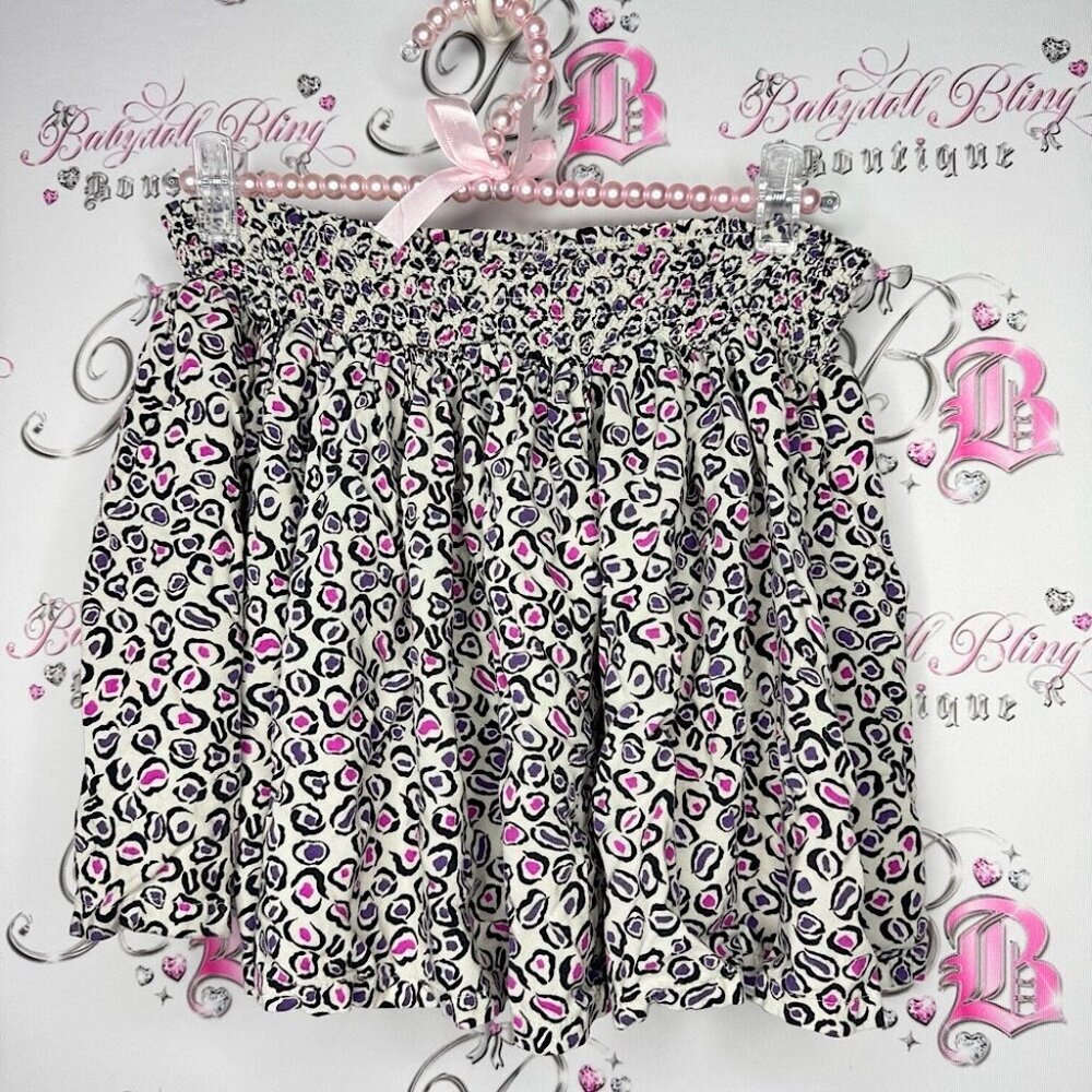 Hollyland New York skirt Leopard Print mini skirt with Pink Accents purple
